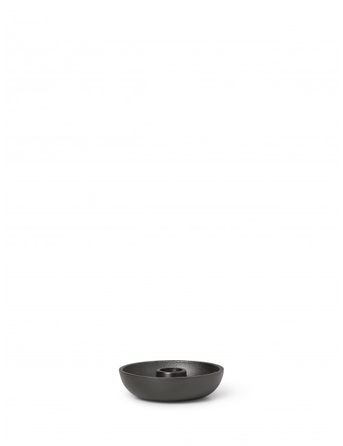 Bowl Candle Holder | blackened aluminium
