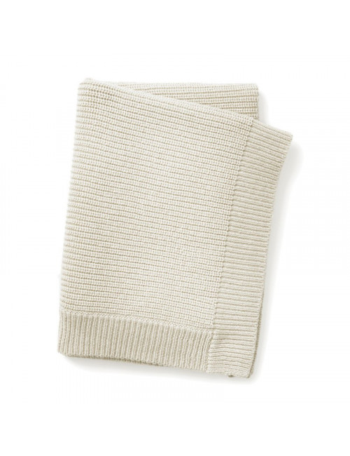 Wool Knitted Blanket | vanilla white