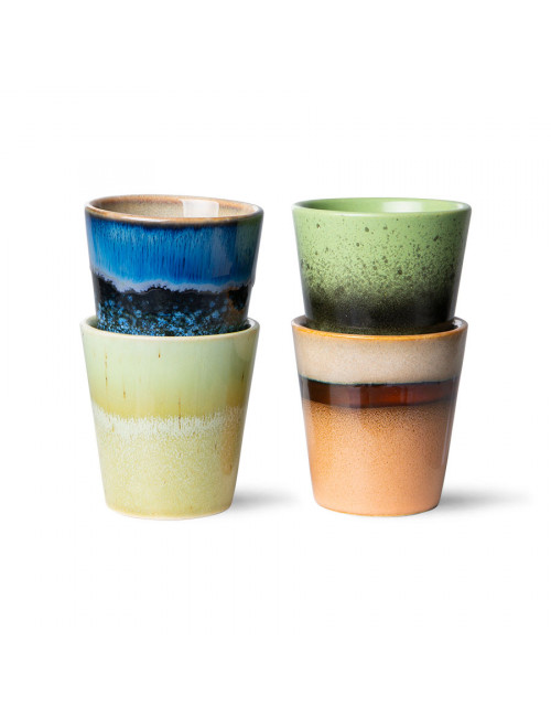 70's Ceramics Ristretto Mugs (set van 4) | calypso