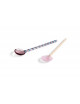 Glazen Lepeltjes Round (set van 2) | aubergine/light pink