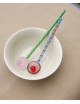 Glazen Lepeltjes Round (set van 2) | aubergine/light pink
