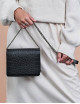 Handbag Audrey Mini | black classic croco leather