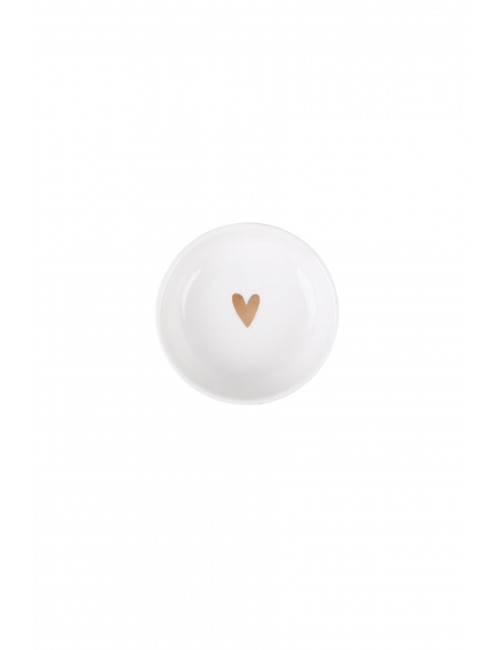 Dipschaaltje | goud hartje/wit