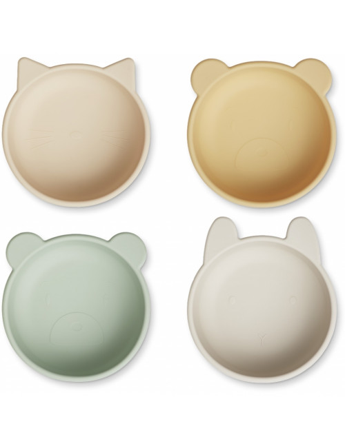 Iggy Silicone Bowls (4-pack) |  apple blossom multi mix
