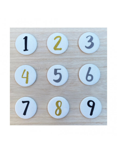 Number Buttons 7-10 year | gold