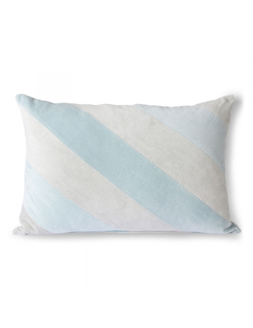 Striped Velvet Cushion | ice blue