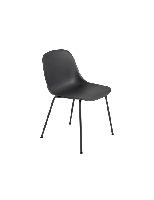Stoel Fiber Side Chair Tube | zwart/metalen poten