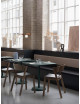 Linear Steel Café Table | dark green