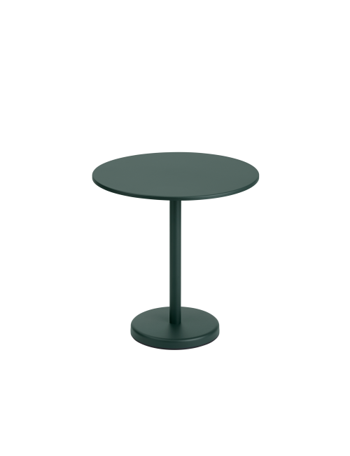 Linear Steel Café Table | round/dark green