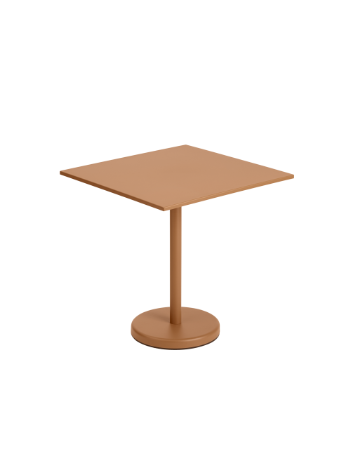 Linear Steel Café Table | burnt orange