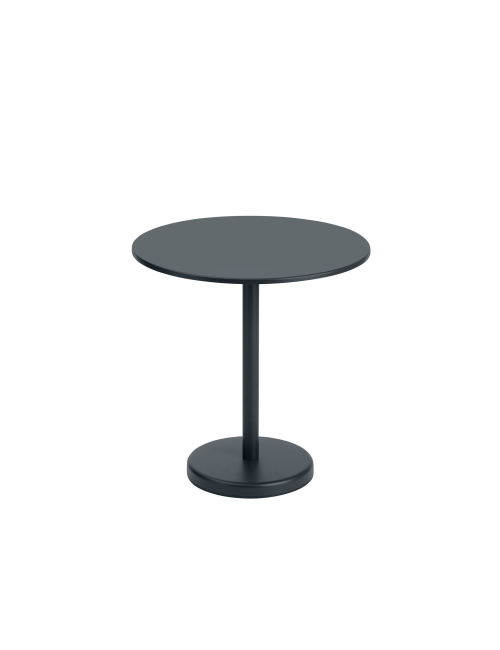 Linear Steel Café Table | round/black