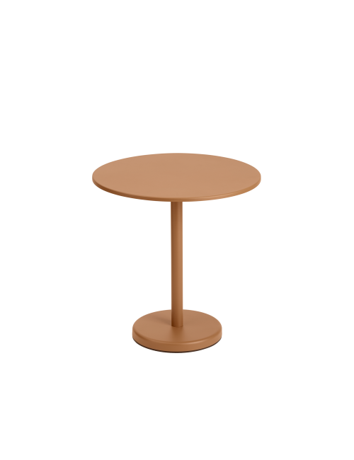 Linear Steel Café Table | round/burnt orange