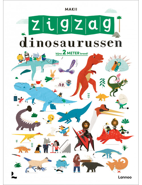 Zigzag Boek (+/- 2 meter) | dinosaurussen