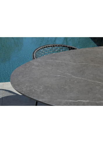 Ovale Tuintafel Cyriel Outdoor | keramiek pietra grey