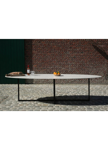 Ovale Tuintafel Cyriel Outdoor | keramiek carrara