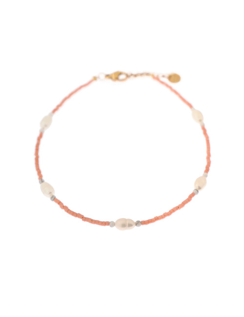 Anklet Coral Pearl | gold