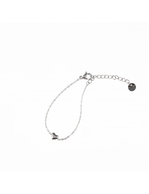 Armbandje Kind | zilver/hartje