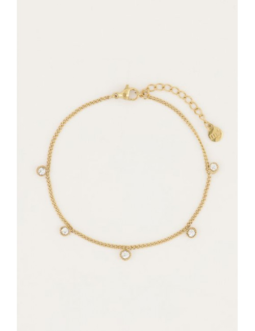Armband | goud/strass steentjes