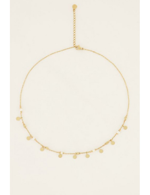 Halsketting Vintage | goud/muntjes/parels