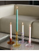 Candle Holder Flare Medium | light blue with red rim