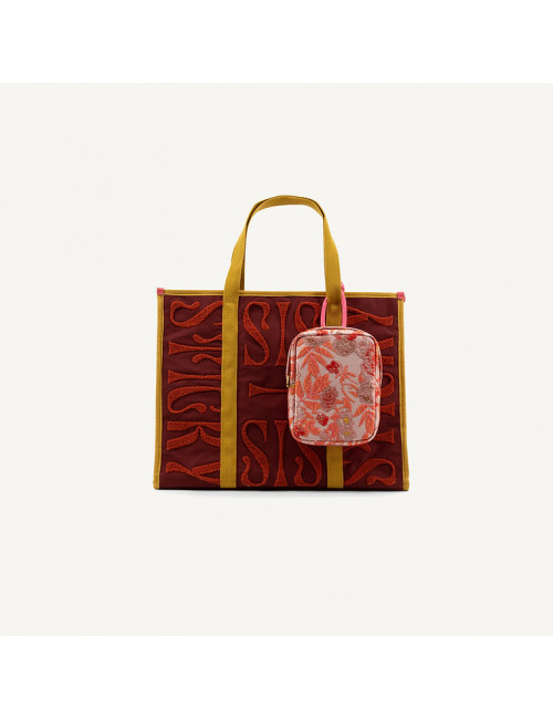 Shopper + Floral Knot Bag La Promenade | terry / vin rouge