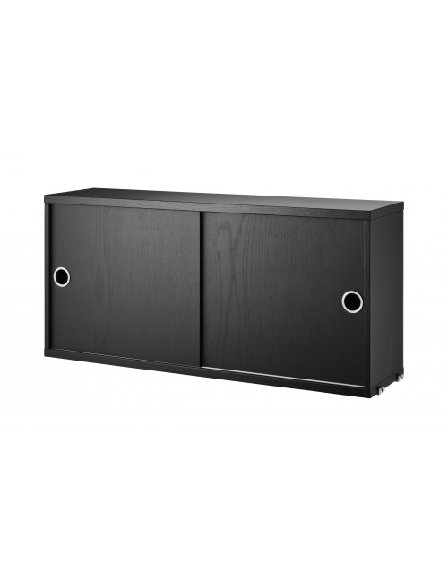 Cabinet with Sliding Doors 78x20cm | black