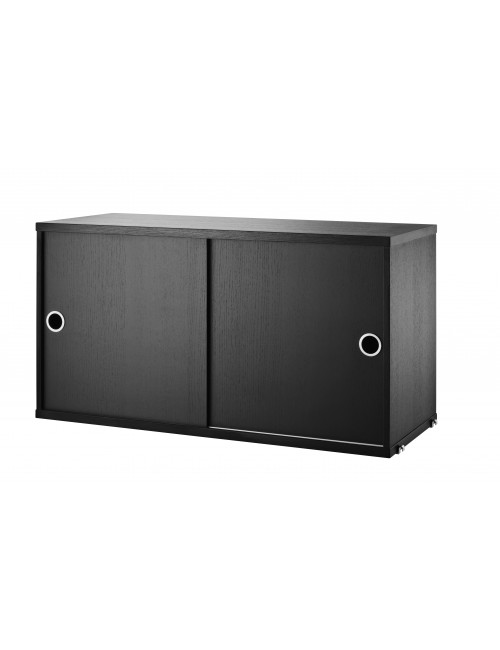 Cabinet with Sliding Doors 78x30cm | black