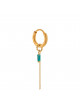 Oorbel Chain Turquoise Hoop | goud