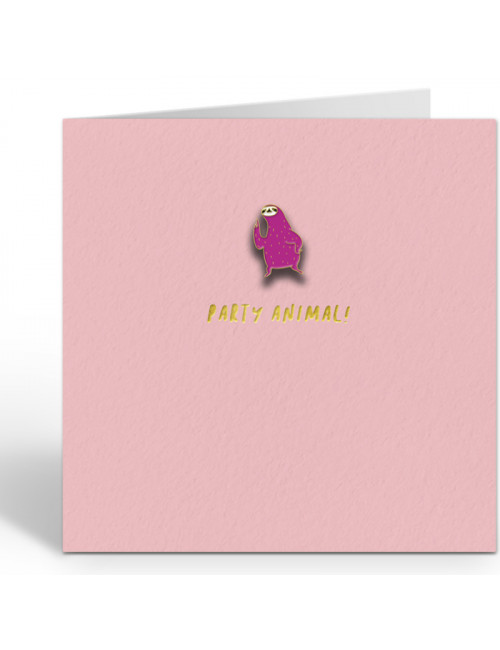 Wenskaart met Pin | party animal