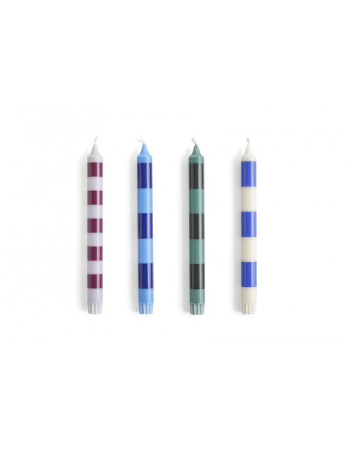 Candles Stripe (set of 4) | blues