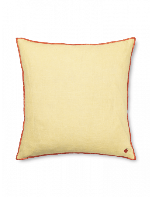 Cushion Contrast Linen | lemon