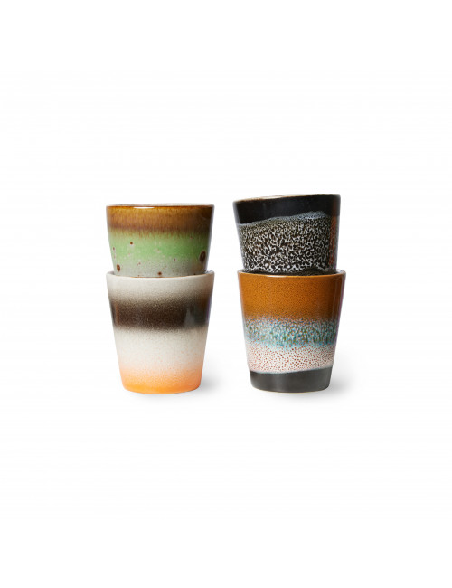 70's Ceramics Ristretto Mugs (set van 4) | good vibes