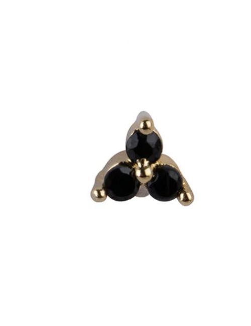 Mini Stud Triangle Oorbel | zwart