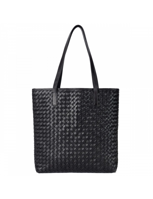 Shopper Georgia | black woven classic leather
