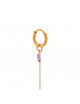Oorbel Chain Violet Hoop | goud