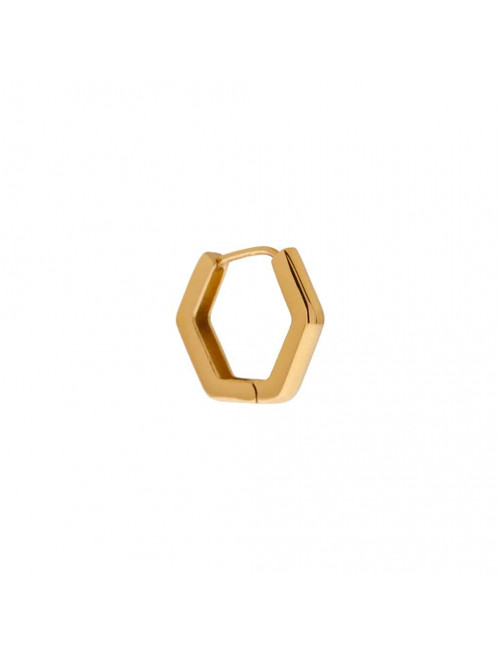Oorbel Baby Hexagon Hoop | goud