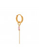 Oorbel Chain Pink Hoop | goud