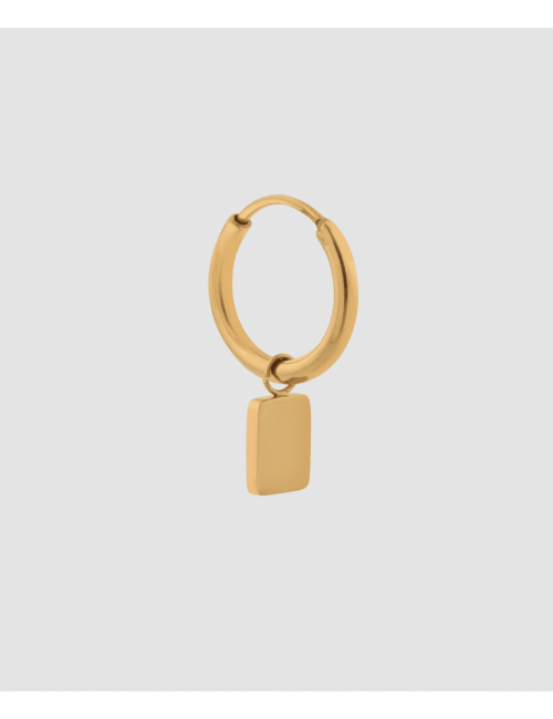 Oorbel Plain Rectangle Hoop | goud