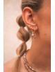 Oorbel Chain Green Drop Hoop | goud