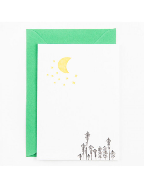 Wenskaart | winter night with moon