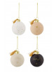 Kerstballen (set van 4) 6cm | poederroze/zwart/zand/wit