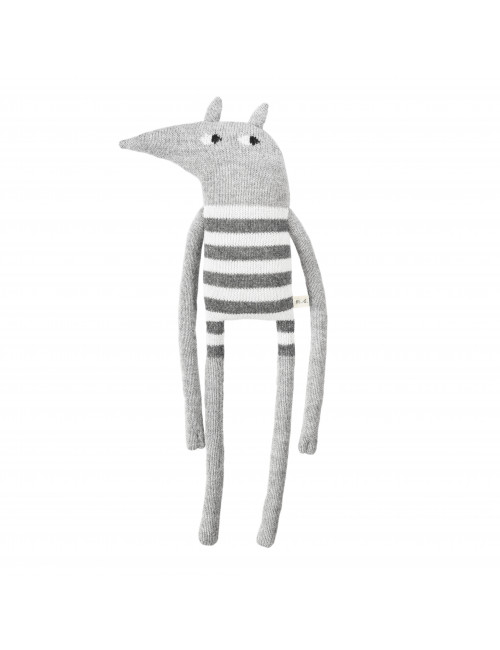 Large Wolf Knit Toy - Striped