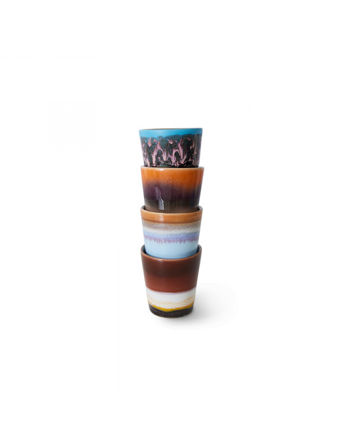 70's Ceramics Ristretto Mugs (set van 4) | solar