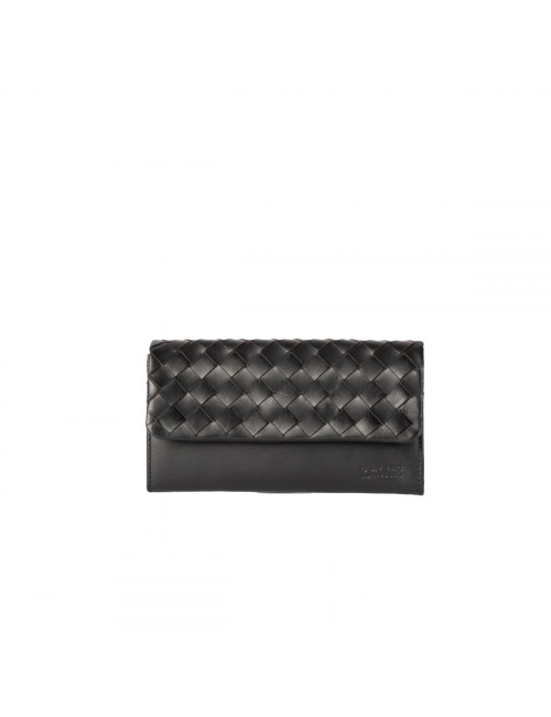 Pau's Portemonnee | zwart geweven classic leder