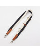 Schouderband | zwart/wit/cognac leder