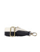 Schouderband | zwart/wit/zwart leder