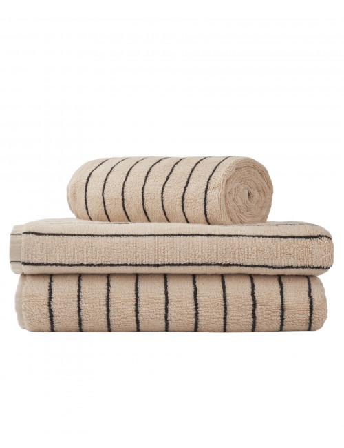 Naram Handdoek 70x140 | creme/ink