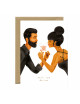 Wenskaart | gold/happy lovers