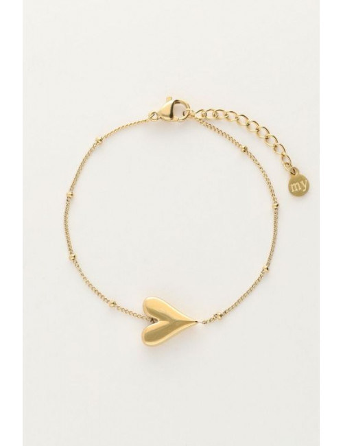 Armband Goud | bolletjes/hartje