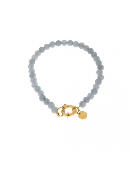 Armbandje Light Blue Beads | goud